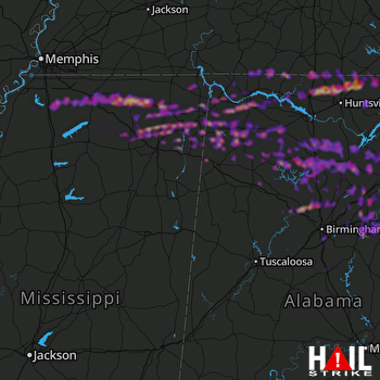 Hail Map Gadsden, AL 03-19-2018
