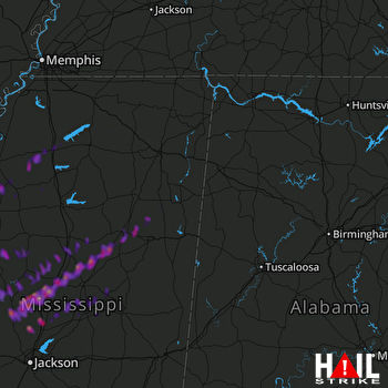 Hail Map Yazoo City, MS 03-29-2018