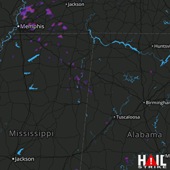Hail Map Tuscaloosa, AL 05-19-2018