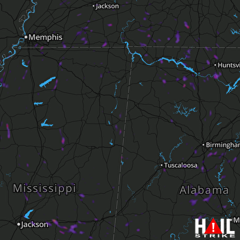 Hail Map Meridian, MS 05-25-2018