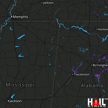 Hail Map Gadsden, AL 06-27-2018