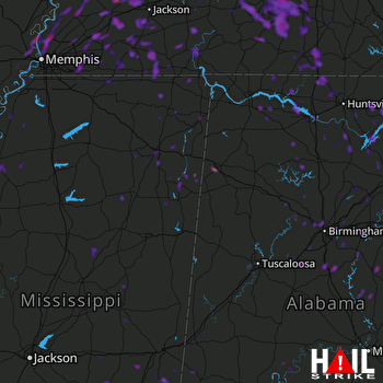 Hail Map Tupelo, MS 06-28-2018