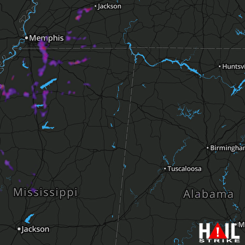 Hail Map Collierville, TN 07-20-2018