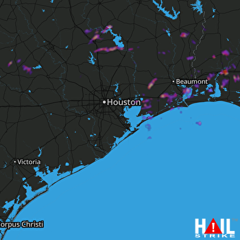 Hail Map Lake Charles, LA 05-26-2020