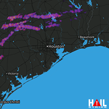 Hail Map College Station, TX 03-19-2018
