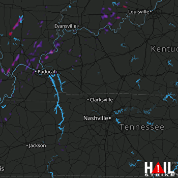 Hail Map Paducah, KY 10-21-2019