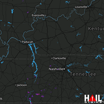 Hail Map Wildersville, TN 05-24-2020