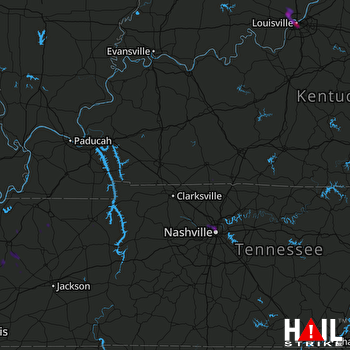 Hail Map Louisville, KY 08-27-2021