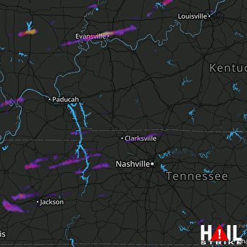 Hail Map Evansville, IN 10-16-2021