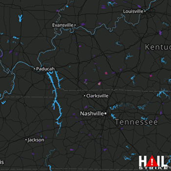 Hail Map Russellville, KY 08-02-2017