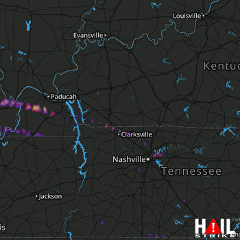 Hail Map Clarksville, TN 03-17-2018