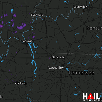 Hail Map Clarksville, TN 06-29-2018