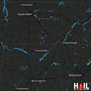 Hail Map Huntsville, AL 09-10-2019