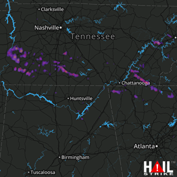 Hail Map Cleveland, TN 03-21-2017