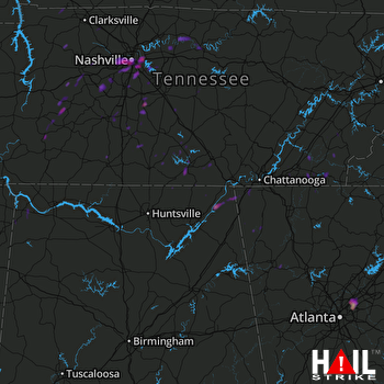 Hail Map Nashville, TN 04-18-2017