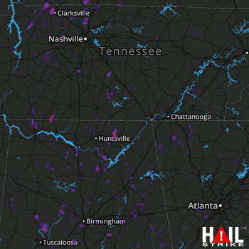 Hail Map Clarksville, TN 05-20-2017