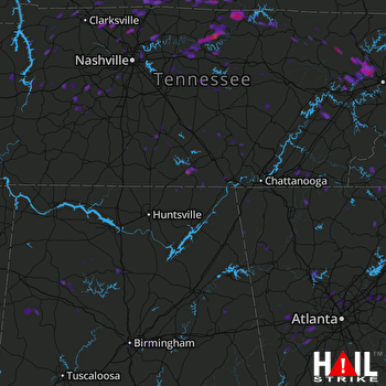 Hail Map Shelbyville, TN 07-01-2017