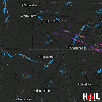 Hail Map Athens, TN 03-18-2018
