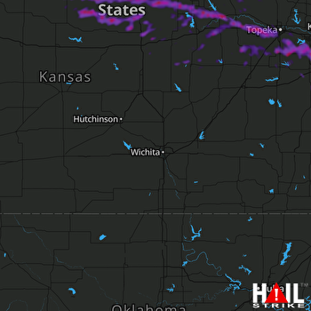 Hail Map Manhattan, KS 08-10-2021