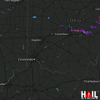 Hail Map Westerville, OH 10-02-2018