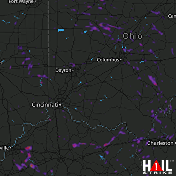 Hail Map Marion, OH 07-02-2019