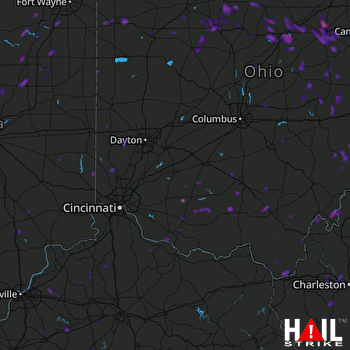 Hail Map Mansfield, OH 07-21-2019