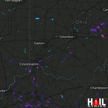Hail Map Cincinnati, OH 07-30-2019