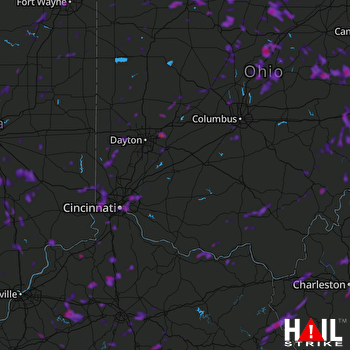 Hail Map Indianapolis, IN 08-20-2019