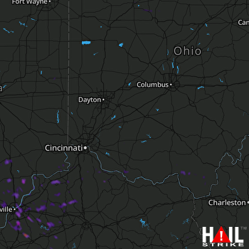 Hail Map Louisville, KY 08-22-2019