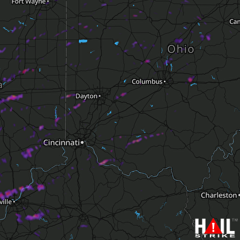 Hail Map Muncie, IN 10-23-2020