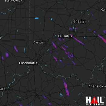 Hail Map Columbus, OH 07-30-2021