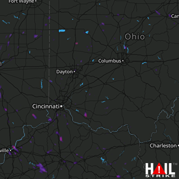 Hail Map Jeffersonville, IN 08-28-2021