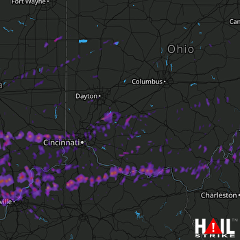 Hail Map Columbus, IN 04-29-2017