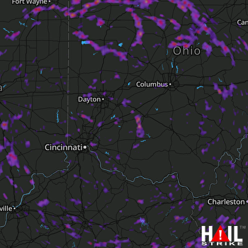Hail Map Fort Wayne, IN 06-13-2017