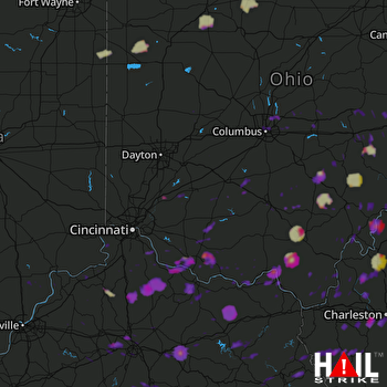 Hail Map Westerville, OH 08-22-2017