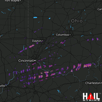 Hail Map Dayton, OH 04-03-2018