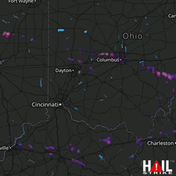 Hail Map Fairborn, OH 05-15-2018