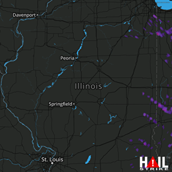 Hail Map Chicago Heights, IL 07-07-2017