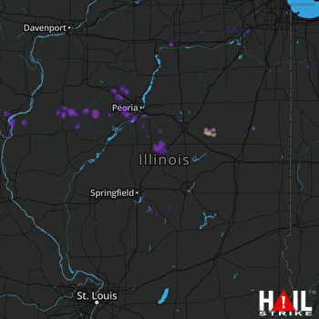 Hail Map Pekin, IL 07-11-2017