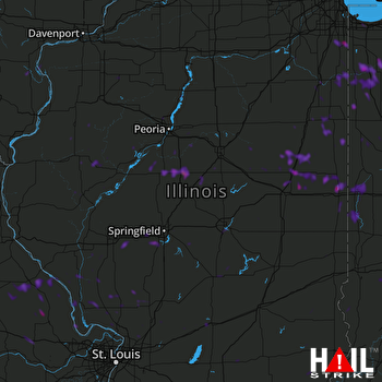 Hail Map Danville, IL 08-07-2018