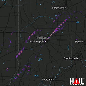 Hail Map Indianapolis, IN 03-30-2017
