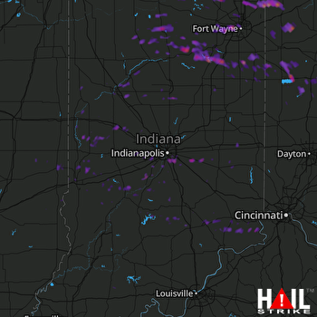 Hail Map Auburn, IN 05-28-2017