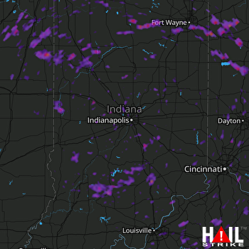 Hail Map Fort Wayne, IN 06-13-2017