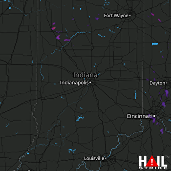 Hail Map Brookston, IN 06-14-2017