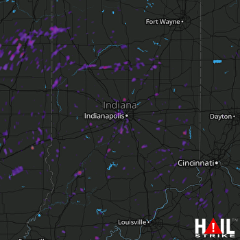 Hail Map Lafayette, IN 06-14-2017