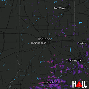 Hail Map Louisville, KY 07-20-2018