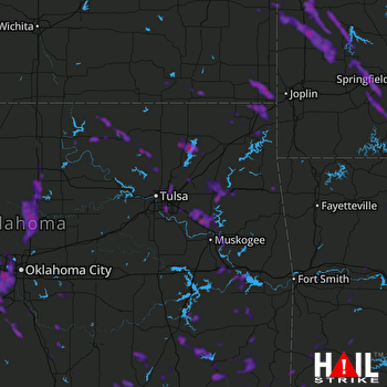 Hail Map Broken Arrow, OK 08-27-2019