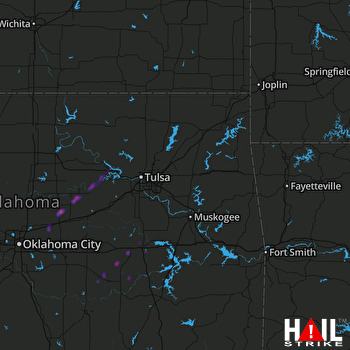 Hail Map Cushing, OK 03-28-2020