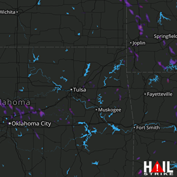 Hail Map Branson, MO 07-04-2020
