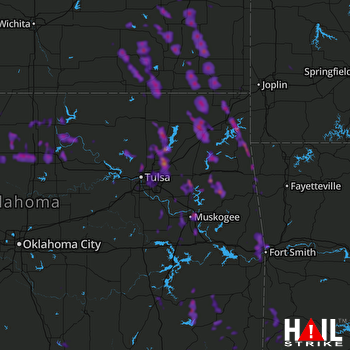 Hail Map Fort Smith, AR 07-12-2020